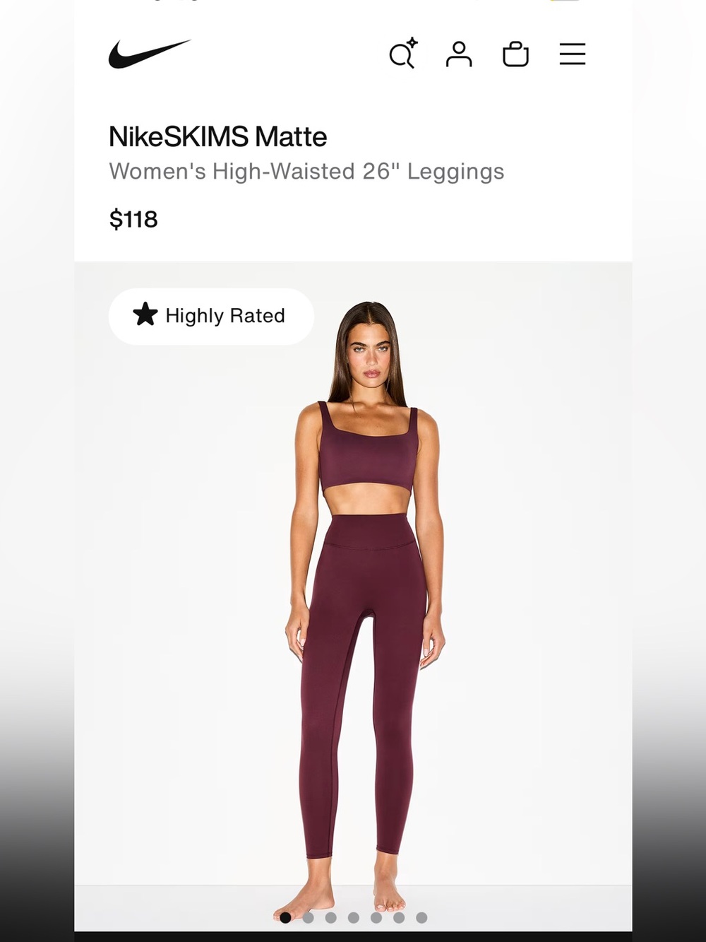 NikeSKIMS Matte High Waisted 26” Leggings